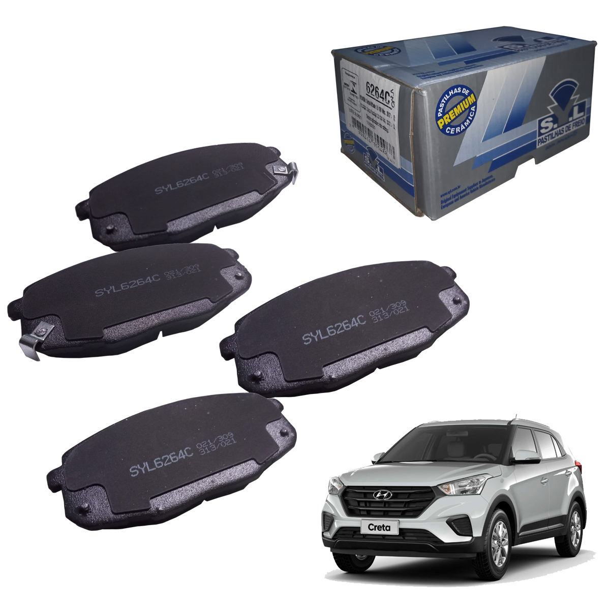 Pastilha de Freio Dianteira Cerâmica Hyundai Creta 2017 2018 2019 2020 2021 2022