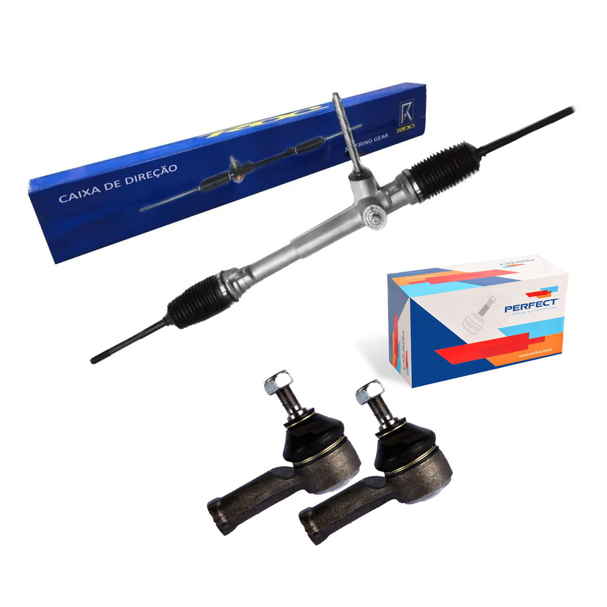 Caixa Direção Nova + 2 Terminal Escort Sapão Logus Pointer 1993 1994 1995 1996