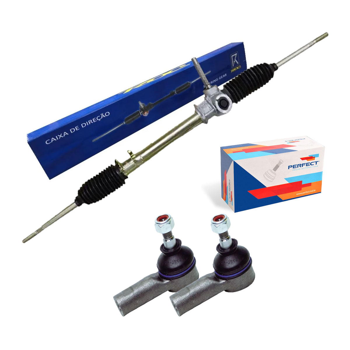 Caixa Direção + 2 Terminal Escort Apollo 1989 1990 1991 1992