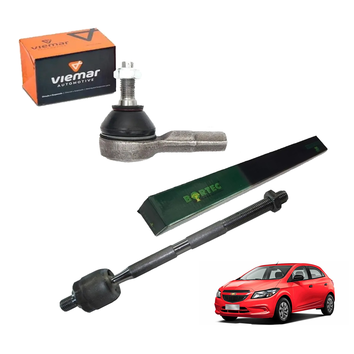 Terminal Direção + Braço Axial Esquerdo Onix 2013 2014 2015