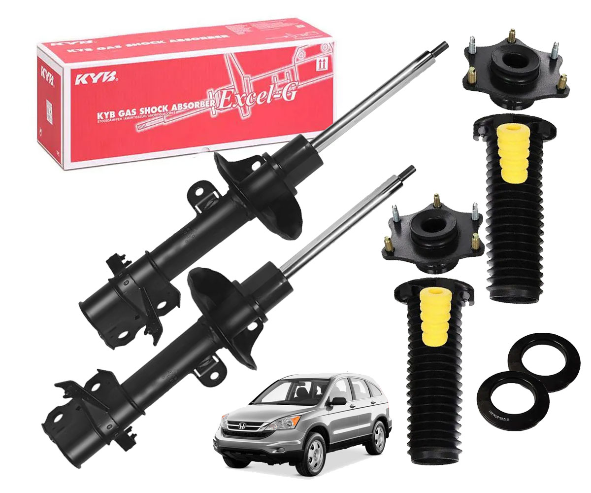 2 Amortecedor Dianteiro + Kits Crv 2007 2008 2009 2010 2011