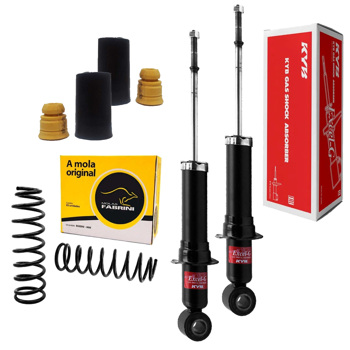 2 Amortecedor Traseiro + 2 Mola + Kit Fielder 2006 2005 2004