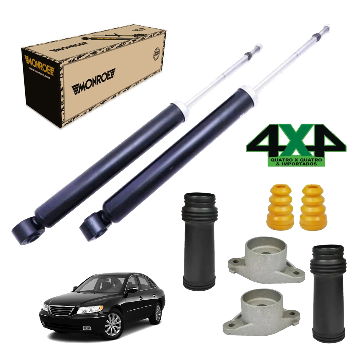 2 Amortecedor Traseiro + Kit Azera 2007 2008 2009 2010 2011