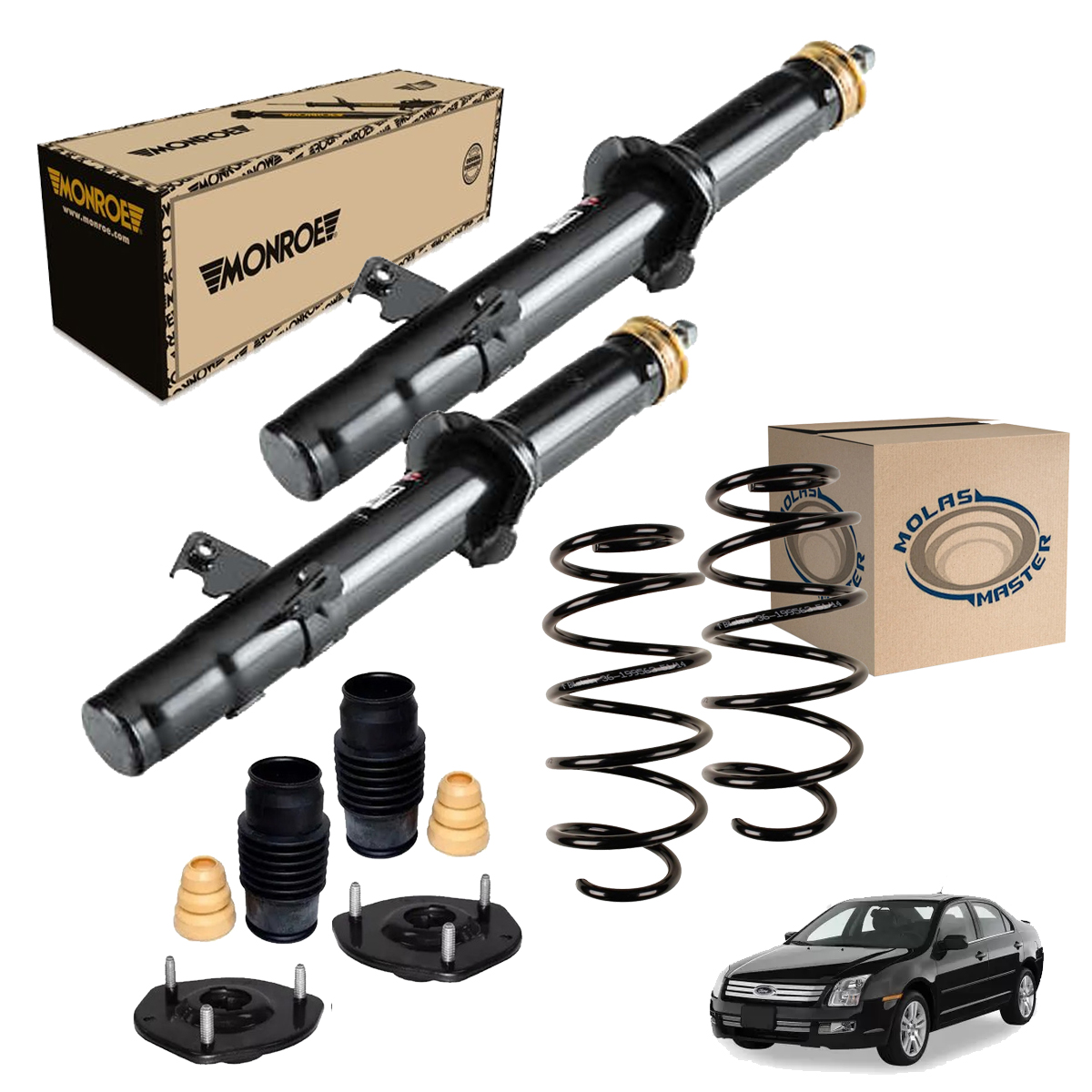 2 Amortecedor Dianteiro + 2 Mola + Kit Fusion 2006 2007 2008