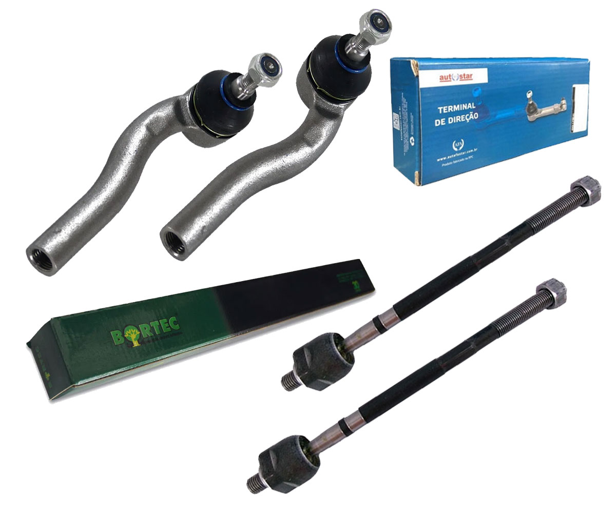 2 Terminal Direção + 2 Braço Axial Palio Fire 2001 Até 2011