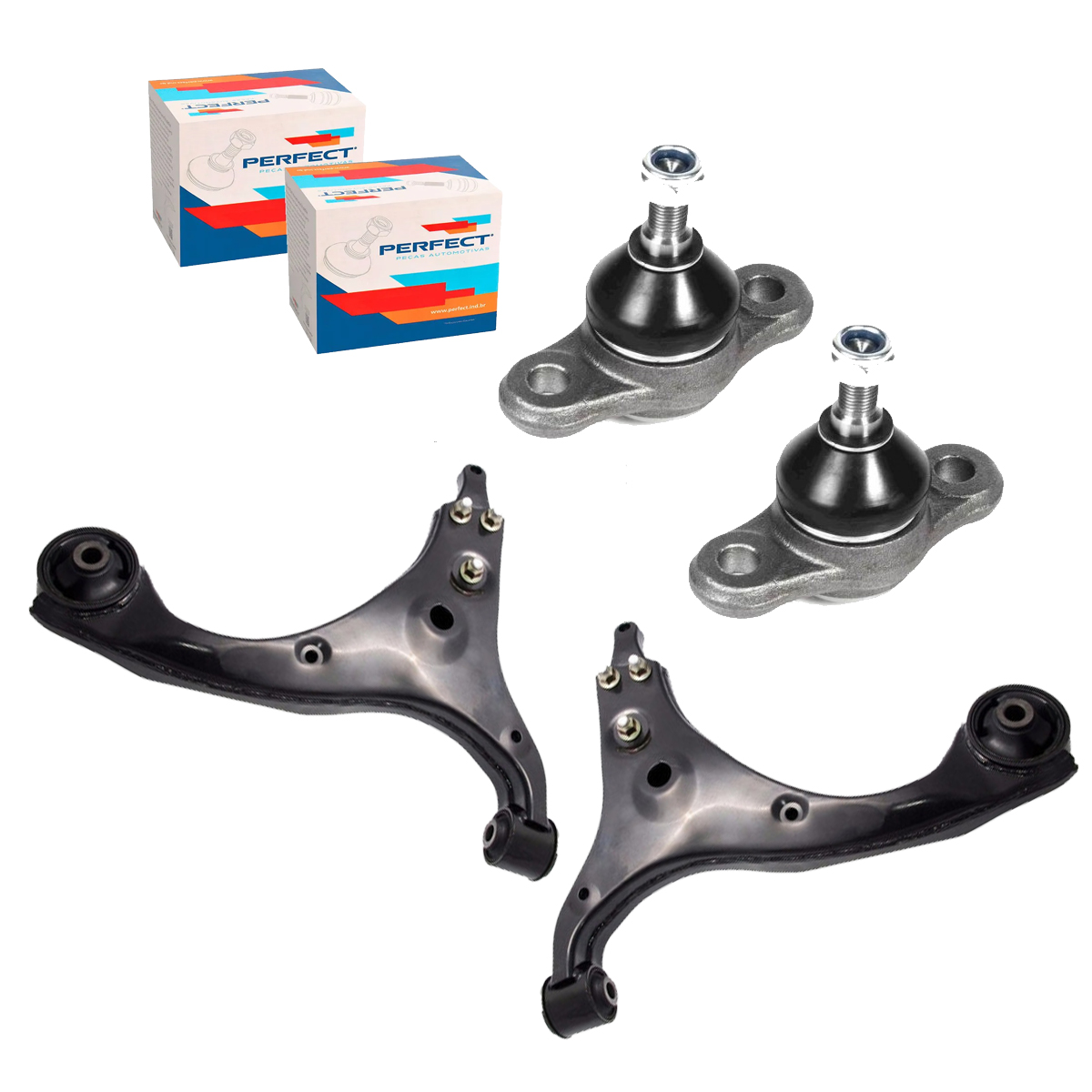 2 Bandeja Suspensão + 2 Pivo Hyundai I30 2009 2010 2011 2012