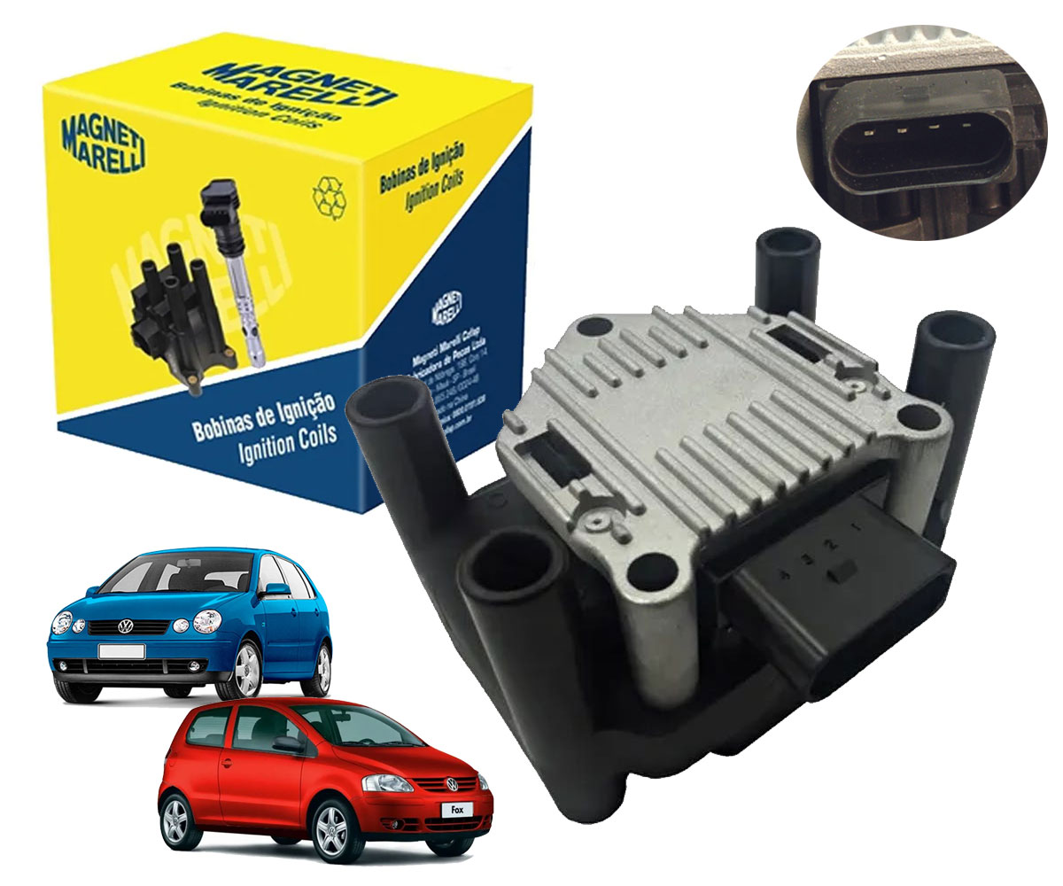 Bobina Ignição Polo Fox 1.6 8v 2003 2004 2005 2006 2007 2008