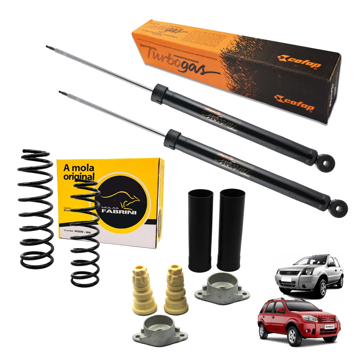 Kit Amortecedor Traseiro + Mola Ecosport 4x4 2004 2005 2006