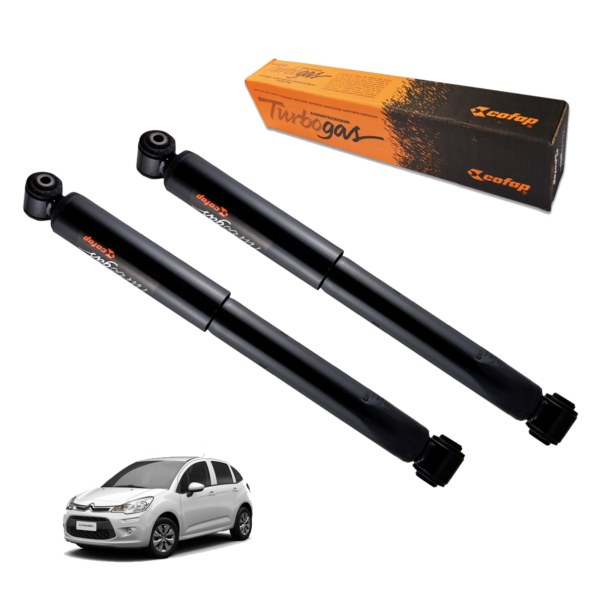 2 Amortecedores Traseiros Novo C3 2013 2014 2015 2016 2017