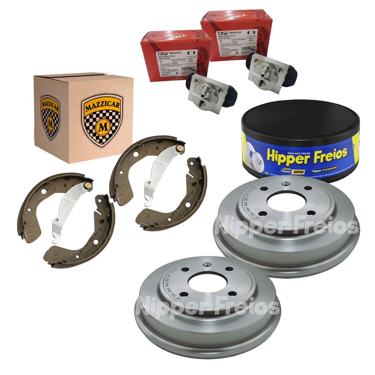 2 Tambor Freio + Lona + 2 Cilindro Onix 2013 2014 2015 2016