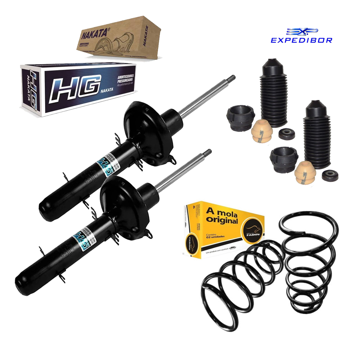 2 Amortecedor Dianteiro + Mola + Kit Bora 2000 A 2010 Manual