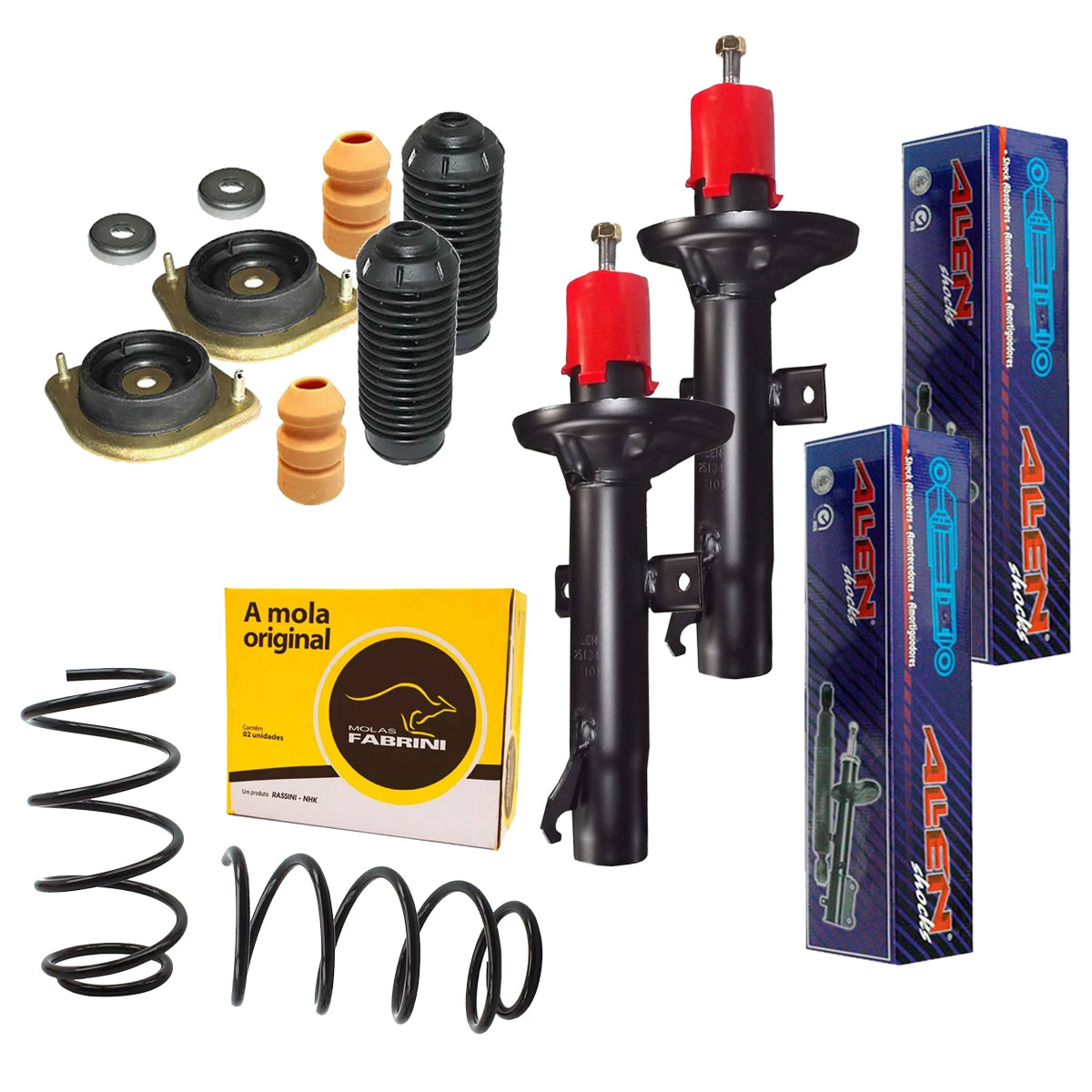 2 Amortecedor Dianteiro + Mola + Batente Escort Sapão Logus