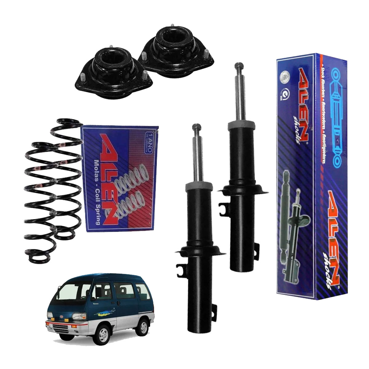 2 Amortecedor Dianteiro + Mola + Coxim Towner 1994 1995 1996