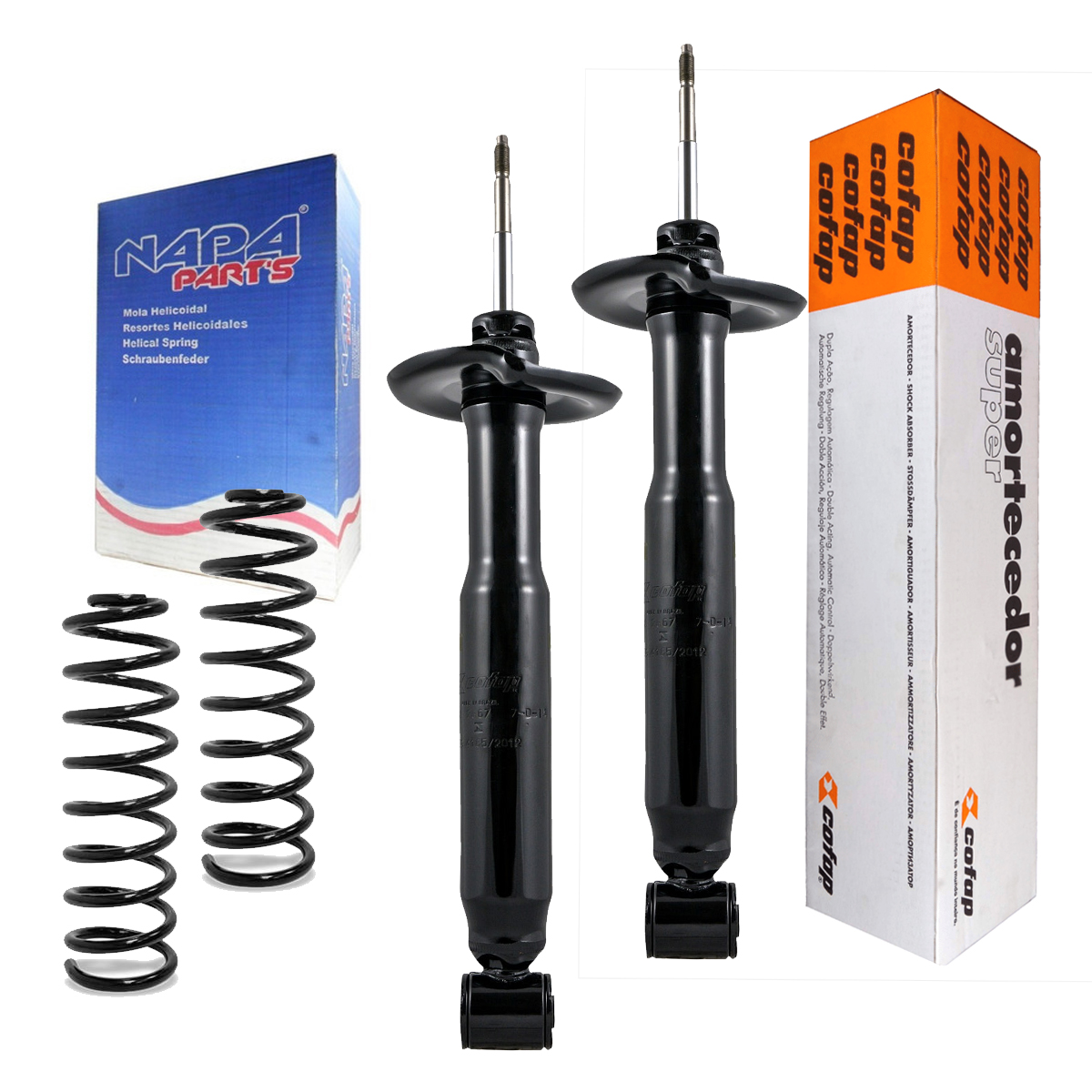 2 Amortecedor Traseiro + Mola Gnv Saveiro G4 2007 2008 2009