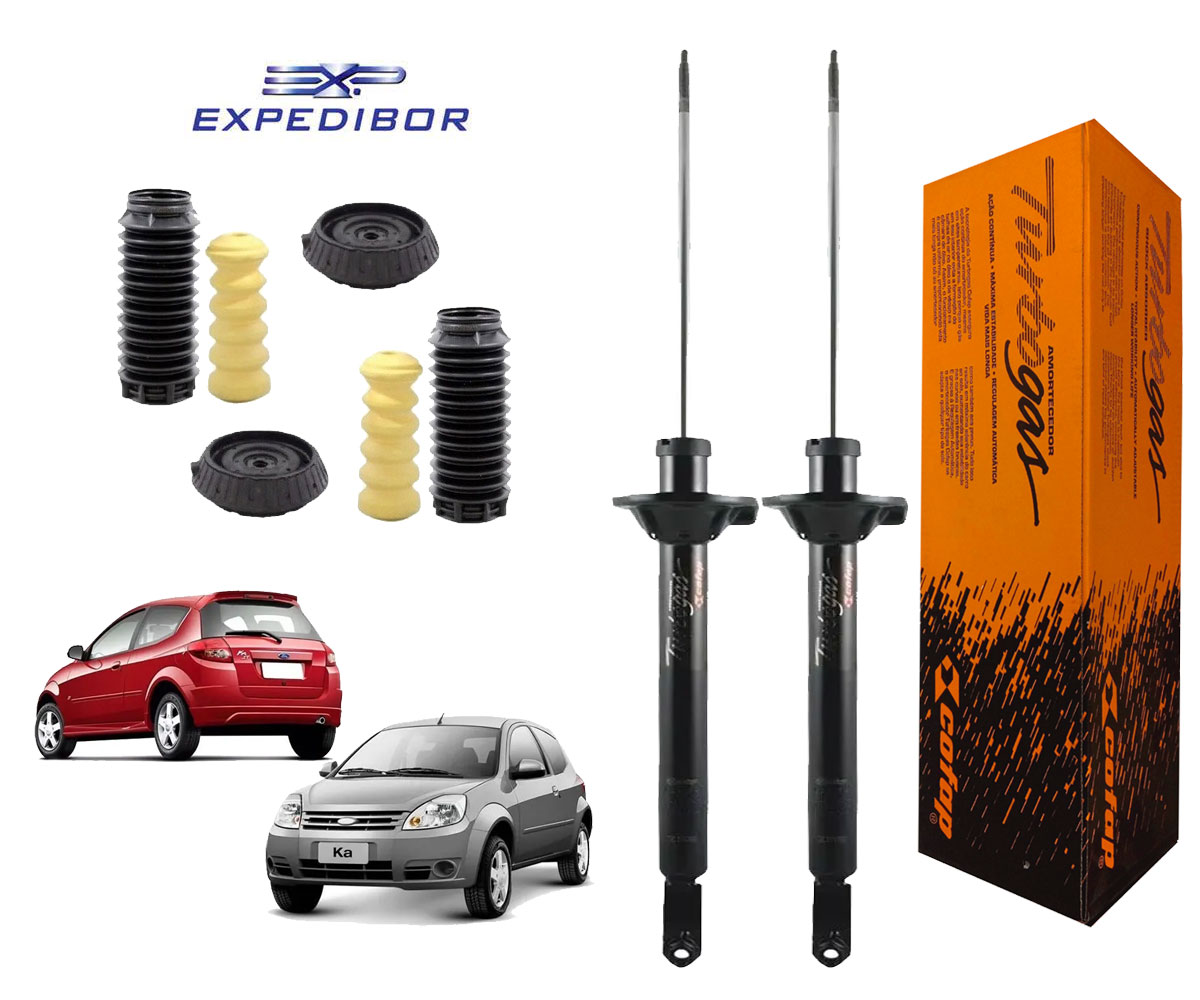 2 Amortecedores Traseiros Cofap + Kit Ford Ka 2008 2009 2010