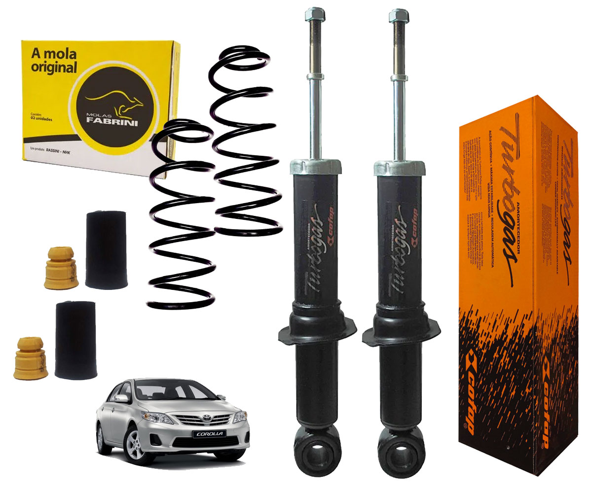 Amortecedor Traseiro + Mola Gnv + Kit Corolla 2010 2011 2012