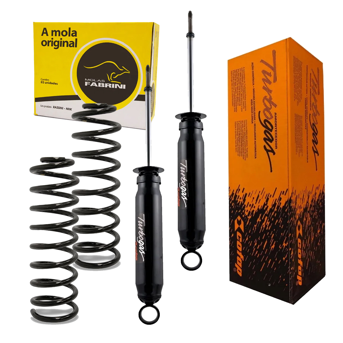 2 Amortecedor Traseiro + 2 Mola Opala Caravan 1990 1991 992