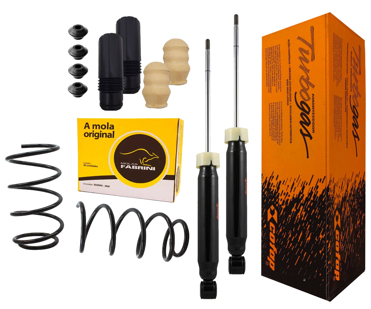 2 Amortecedor Traseiro + 2 Mola + Kit Palio Fire 2001 A 2011