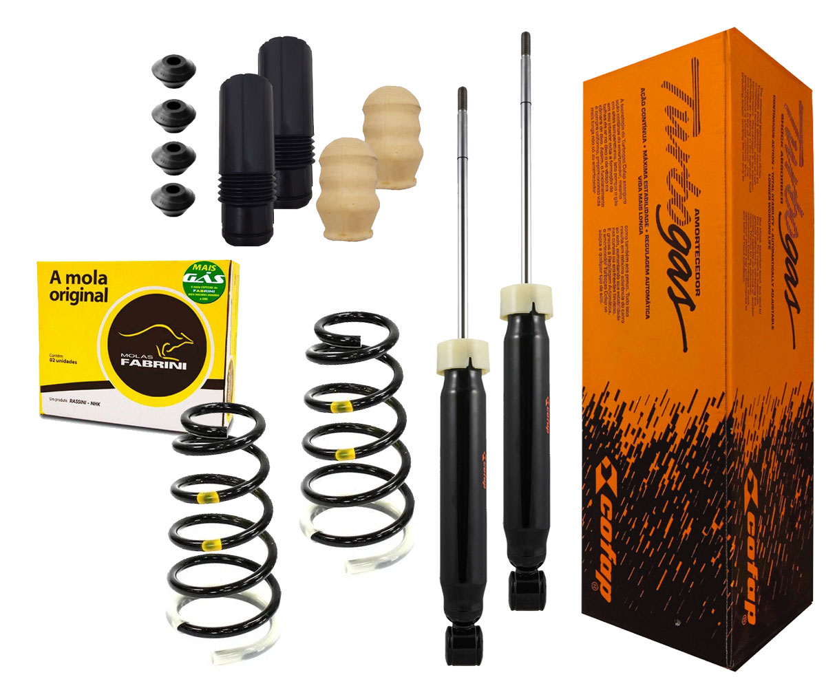 Amortecedor Traseiro + Mola Gnv + Kit Palio Young 2001 2002