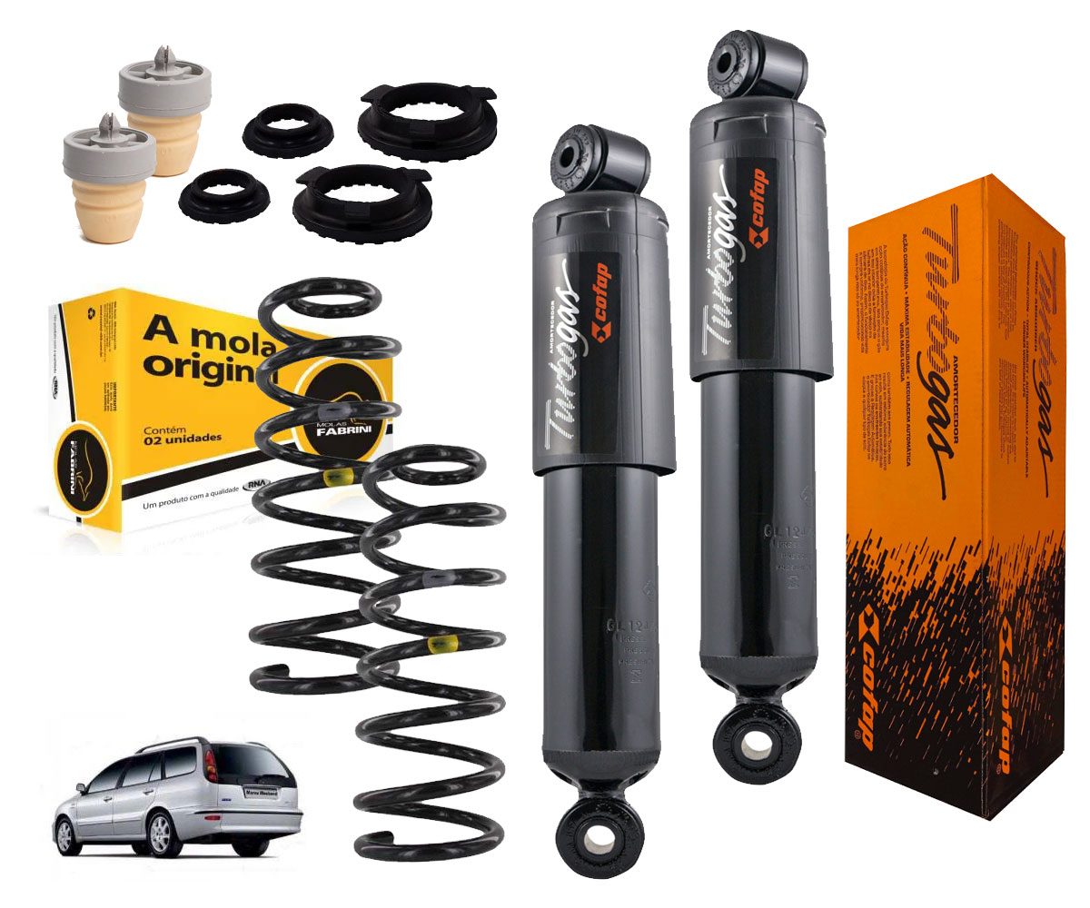 2 Amortecedor Traseiro + Mola + Kit Marea Weekend 2.0 Turbo