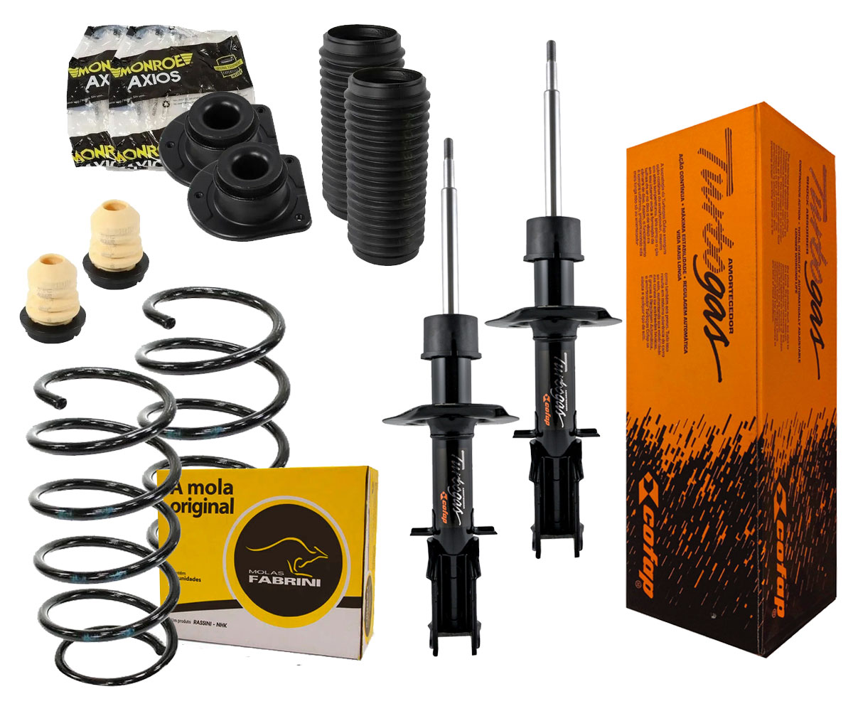 Amortecedor Dianteiro + Mola + Kit Siena 1.8 2003 2004 2005