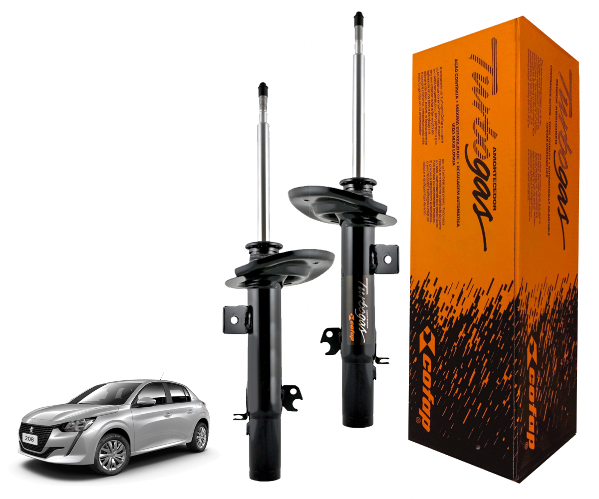 2 Amortecedores Dianteiros Peugeot 208 2013 Até 2020 Manual
