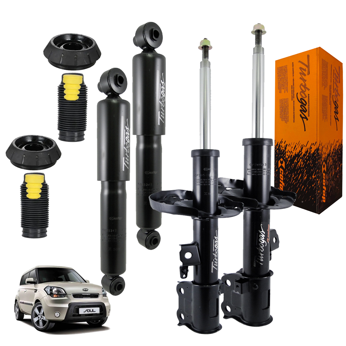 4 Amortecedor Coxim Batente Soul 2009 2010 2011 2012 2013