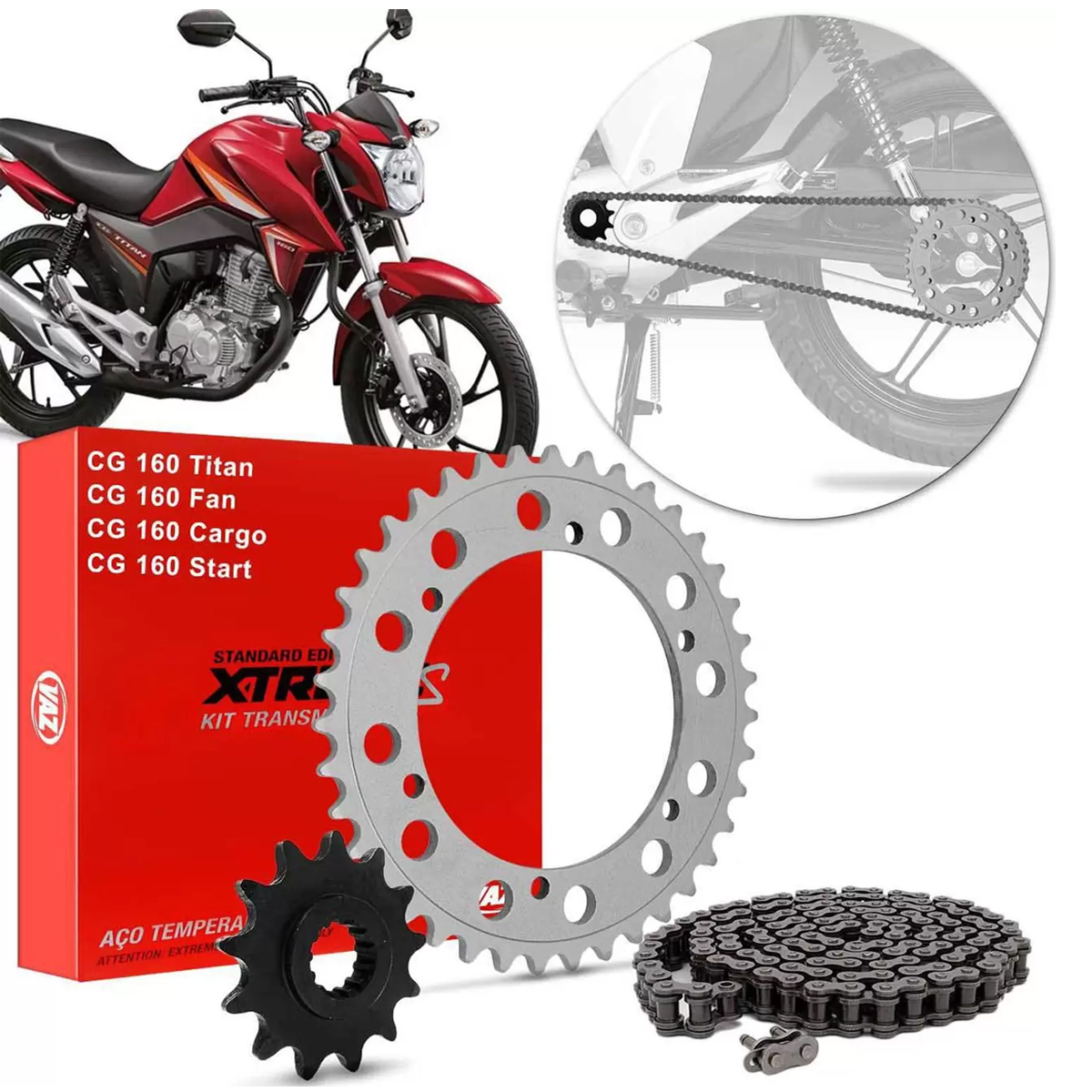 Kit Relação Transmissão Honda Cg160 Xtreme S Xs Titan 160