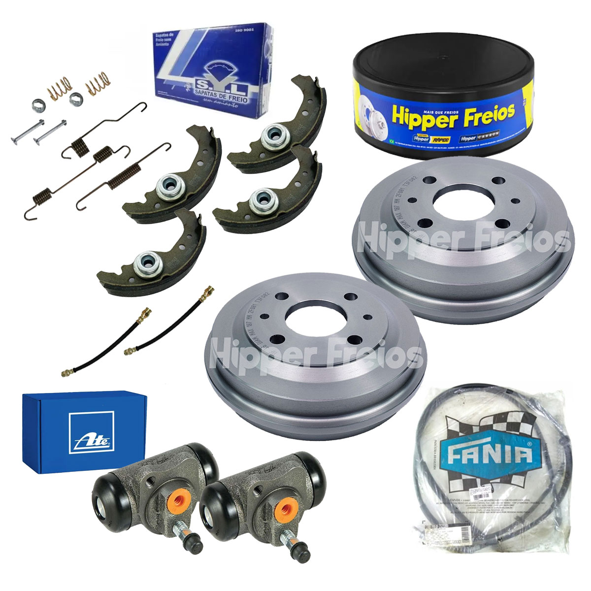 Kit Tambor + Sapata + Cilindro Cabo Freio Uno 1992 1993 1994