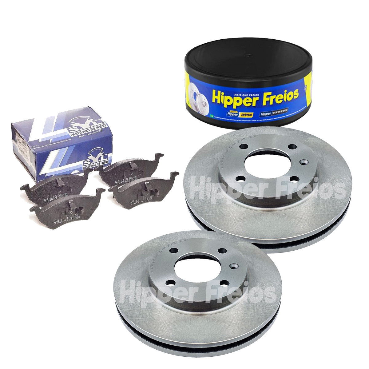 2 Discos Freio + 4 Pastilha UP 1.0 2014 2015 2016 2017 2018