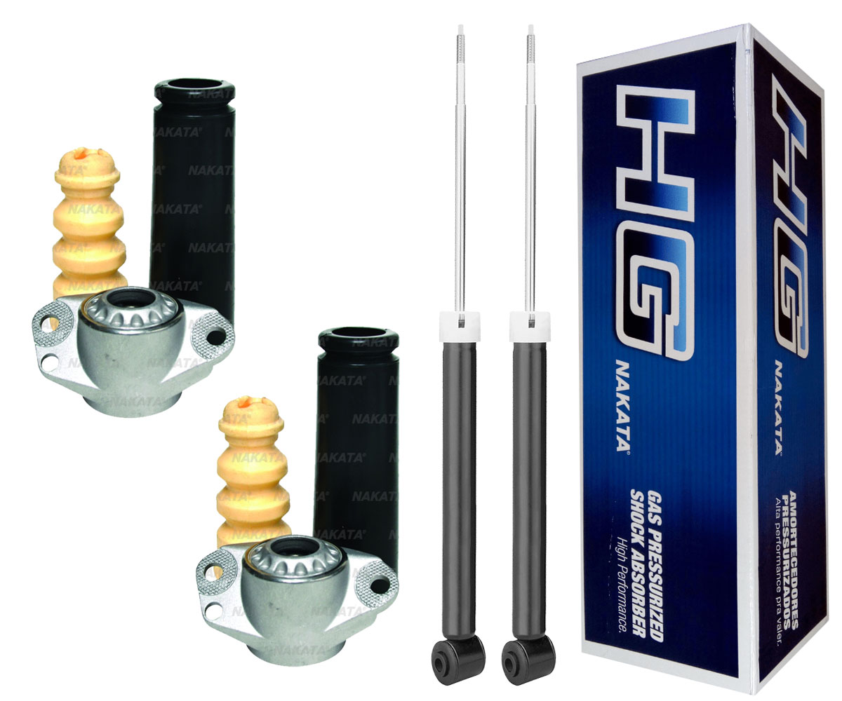 2 Amortecedor Traseiro + Kit Nakata Polo 2003 2004 2005 2006