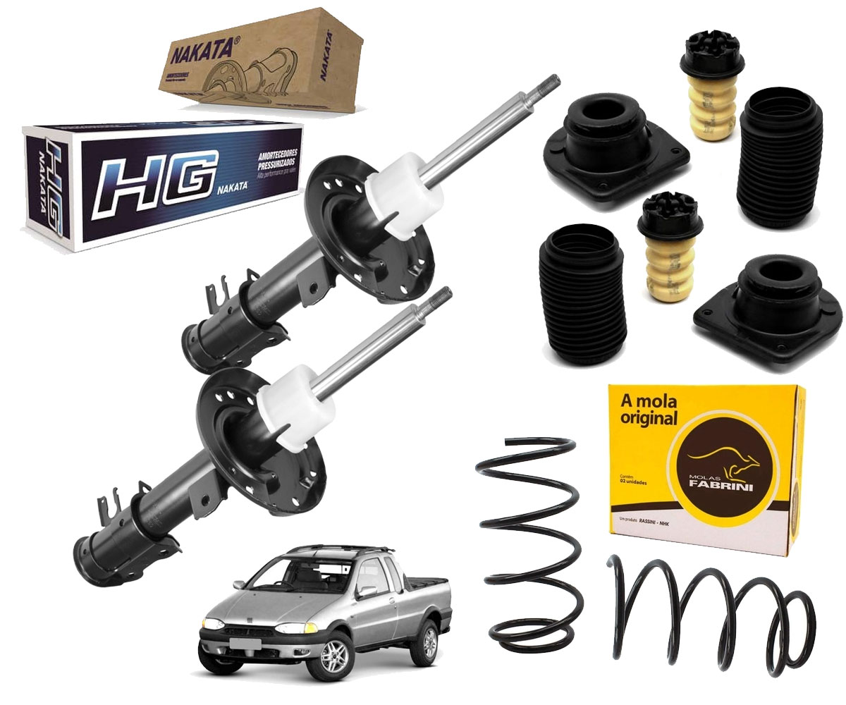 2 Amortecedor Dianteiro + 2 Mola + Kit Strada 2001 2000 1999