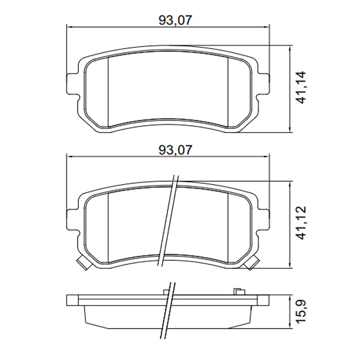 4 Pastilha Freio Traseira I30 Ix35 2.0 2009 2010 2011 2012 - Imagem 2