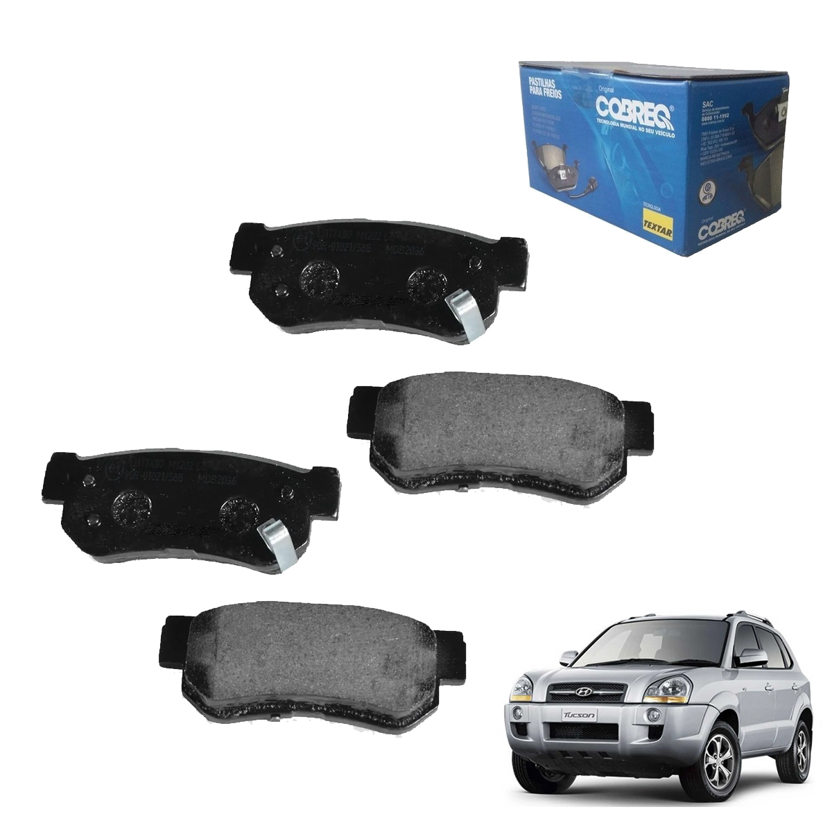 4 Pastilha Freio Traseira Tucson 2005 2006 2007 2008 2009