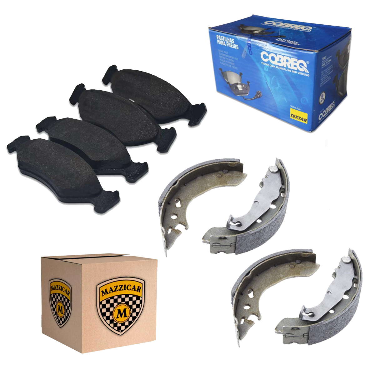 4 Pastilha Freio + 4 Lona Sapata Fiesta 96 97 98 99 Endura