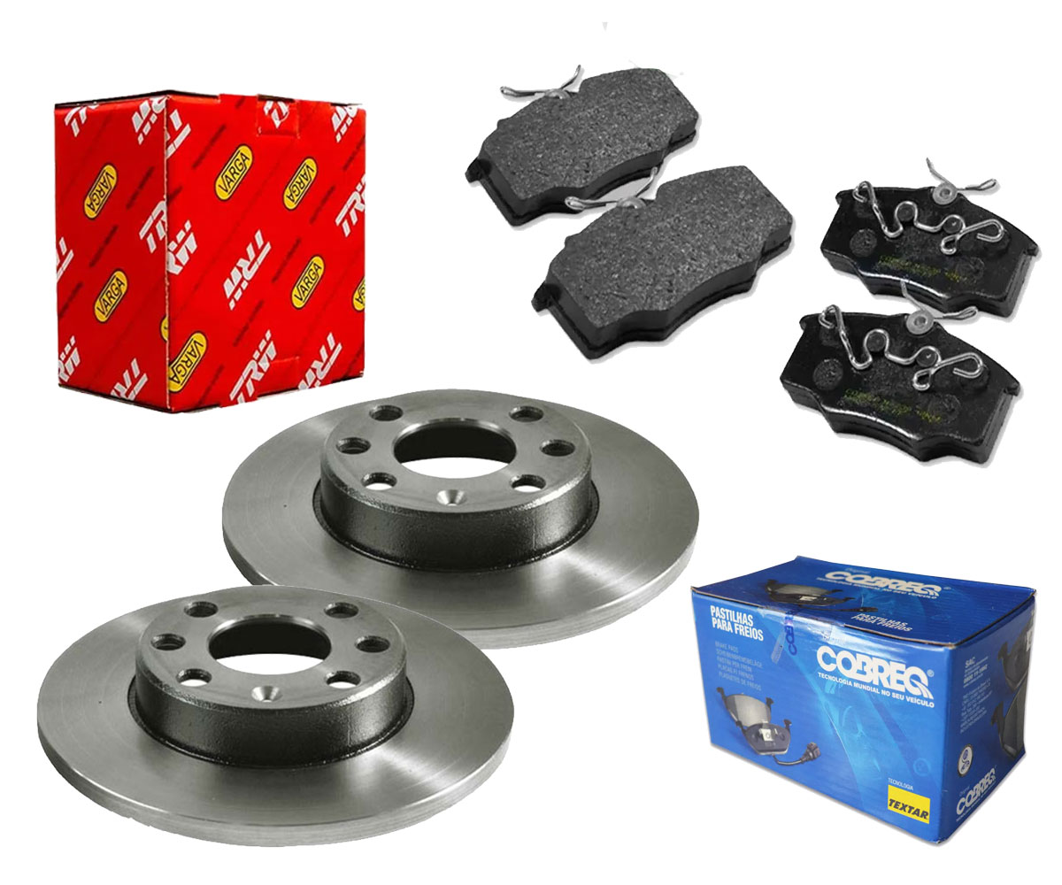 2 Disco Freio Varga + 4 Pastilha Cobreq Corsa 1994 1995 1996