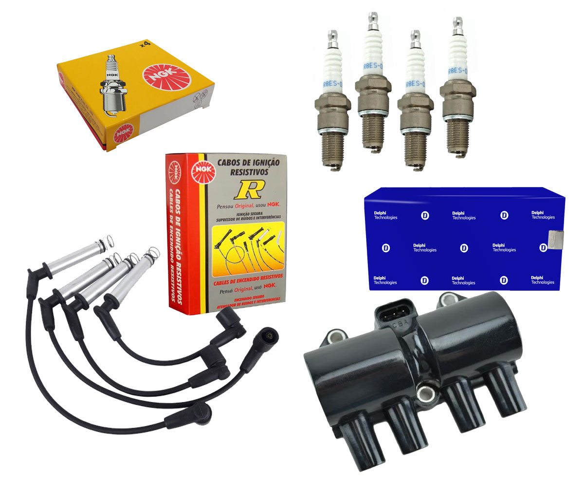 Cabo + Vela + Bobina Prisma 1.0 Vhc 2008 2009 2010 2011 2012