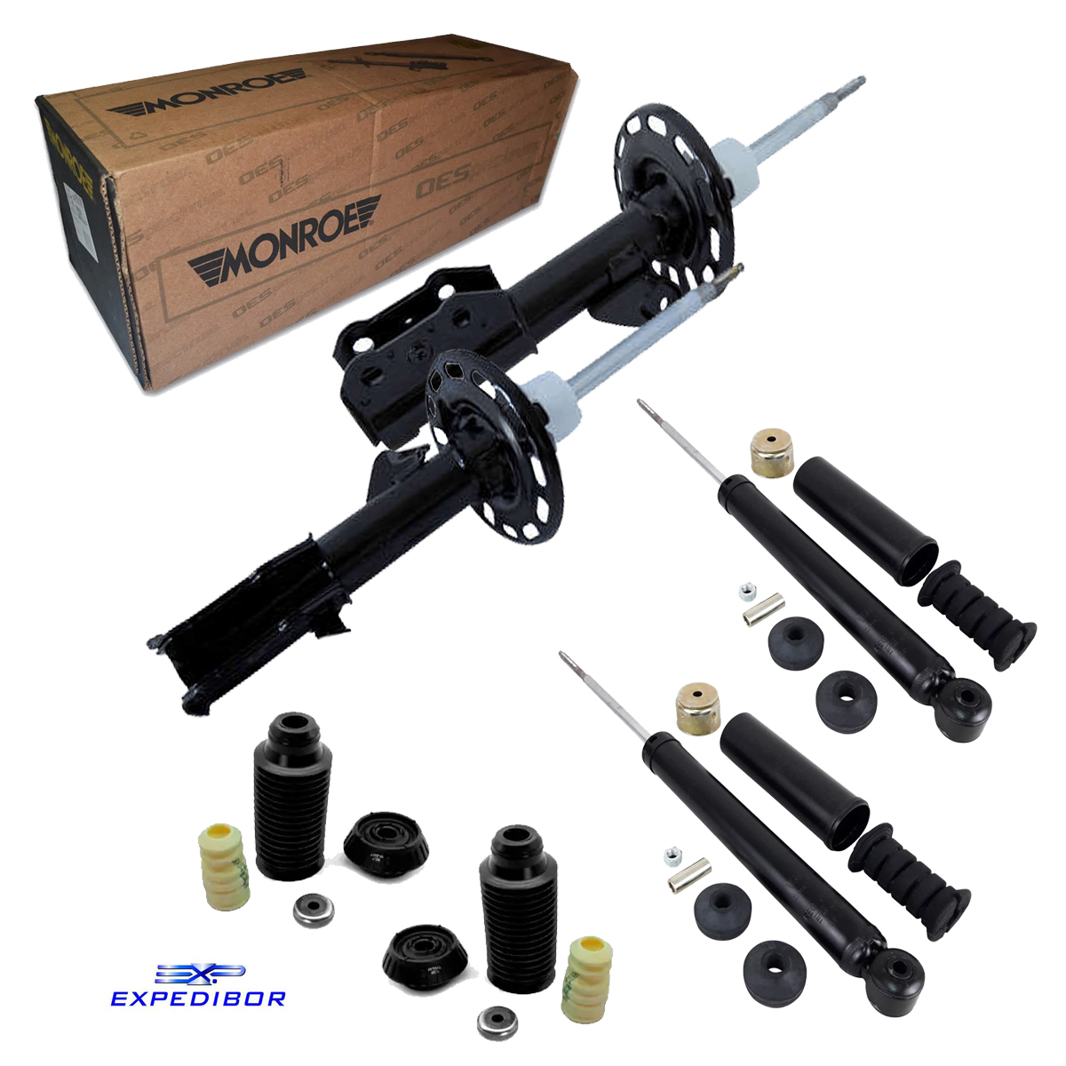 4 Amortecedores + Batentes Honda Fit 2004 2005 2006 2007