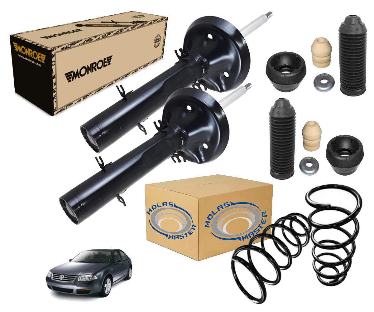 2 Amortecedor Dianteiro Mola Kit Bora 2000 A 2012 Automatico
