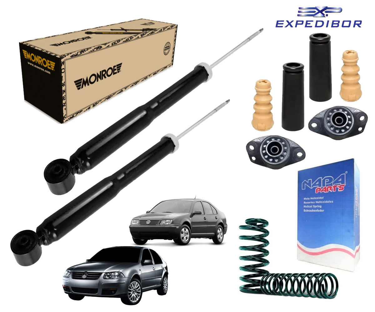 2 Amortecedor Traseiro + 2 Mola Gnv + Kit Bora 2000 Até 2012
