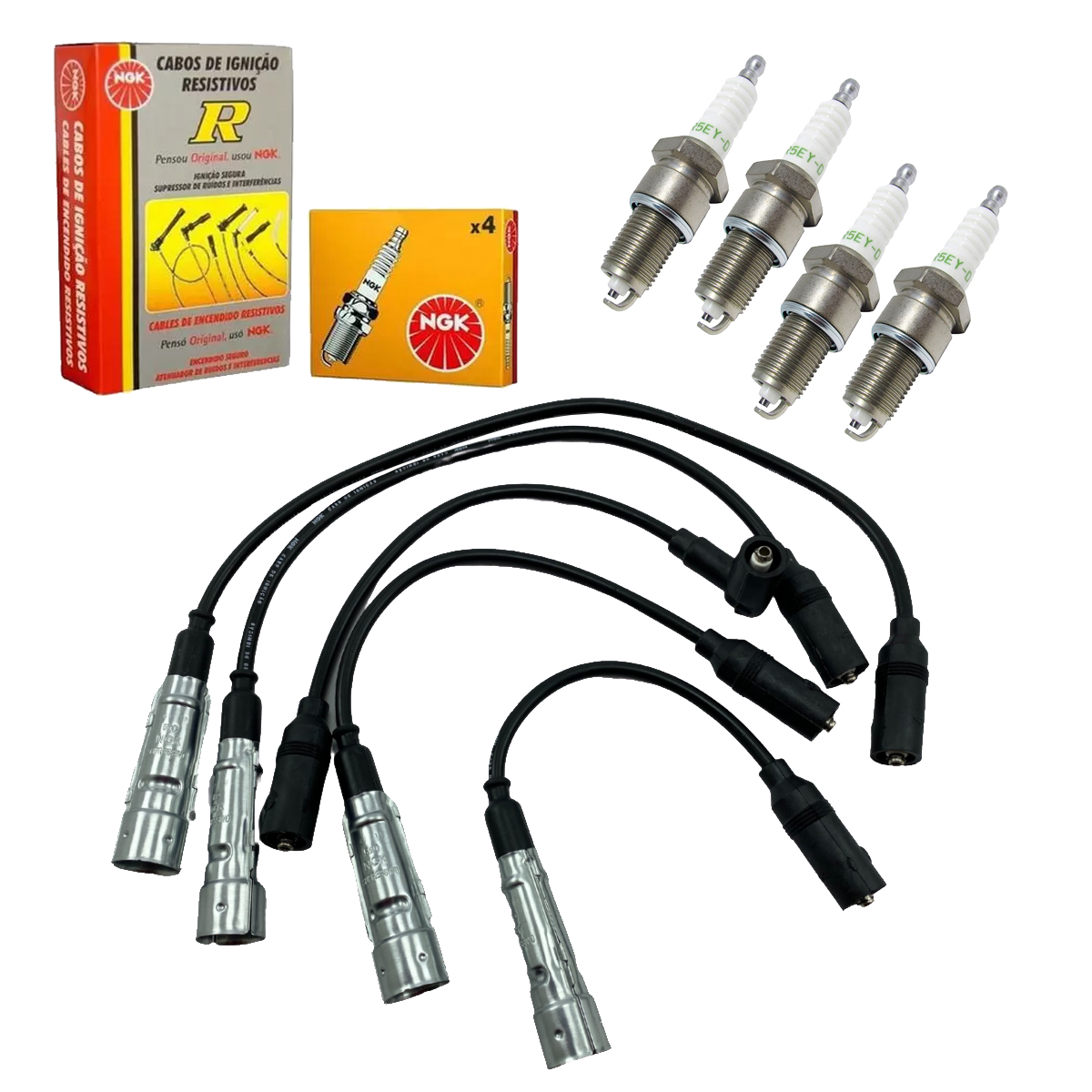 Kit Cabo + Vela Ignição Santana 1991 1992 1993 1994 Gasolina