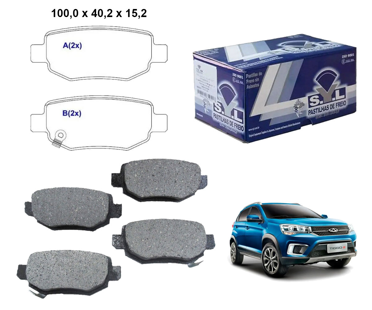 4 Pastilha Freio Traseira Tiggo 2 Act Look 2018 2019 2020