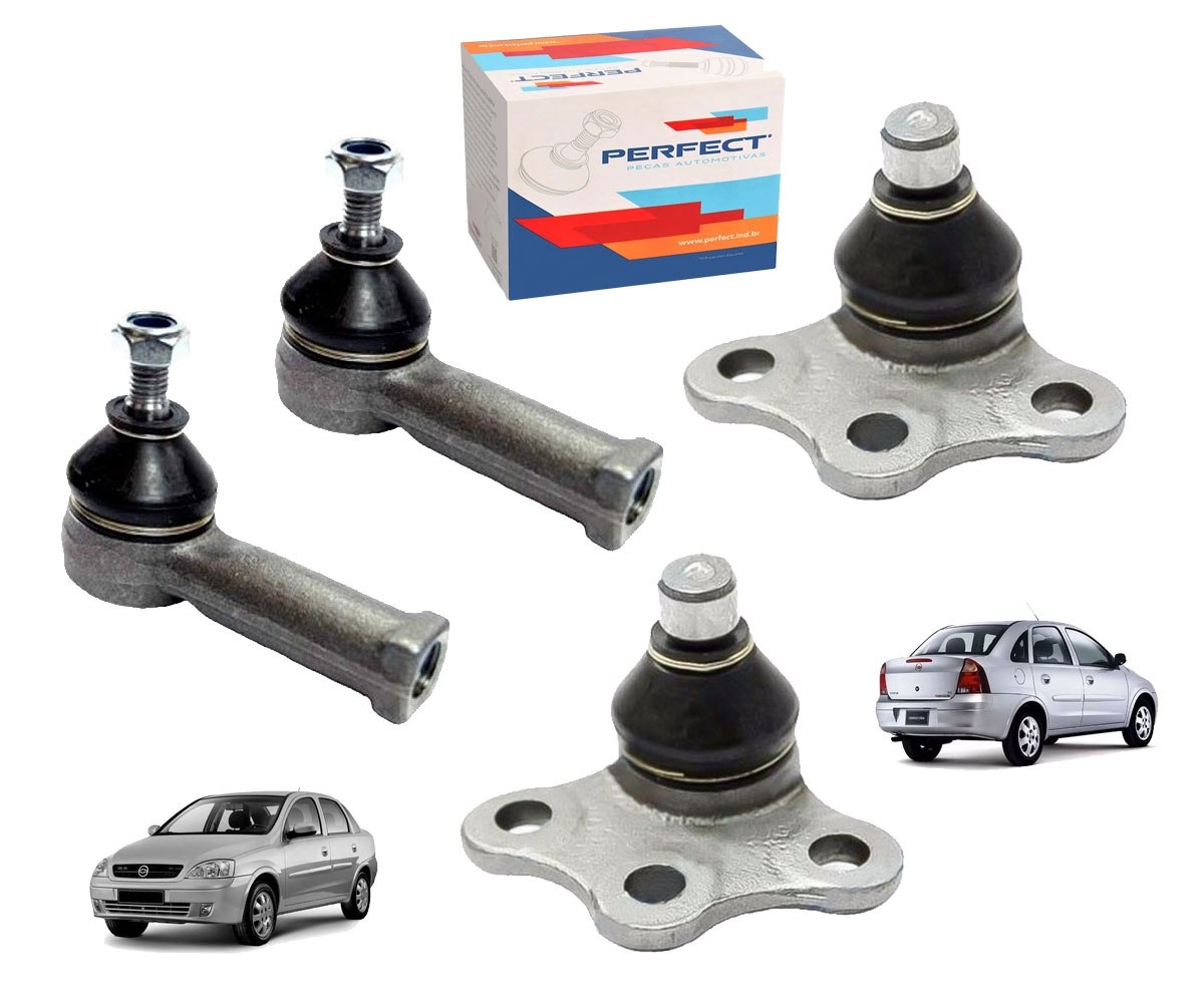 2 Terminal Direcao + 2 Pivo Corsa Novo Maxx Joy Premium