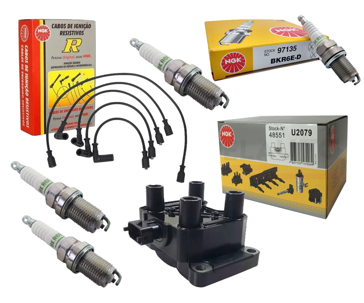 Kit Cabo + Vela + Bobina Uno 1.0 8v 2005 2006 2007 2008 2009