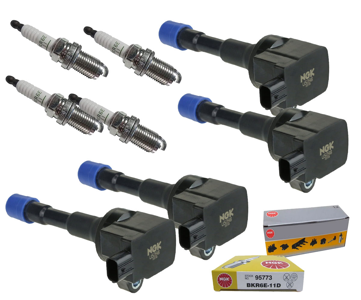 4 Bobina Ignição Traseira + 4 Vela Fit 1.4 8v 2003 2004 2005