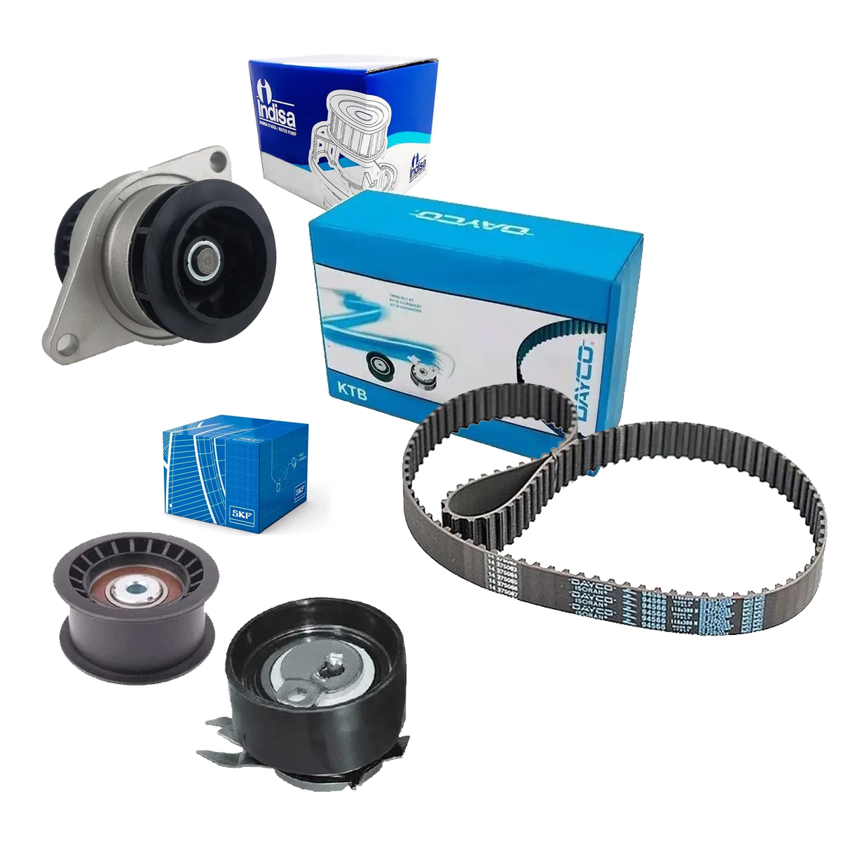 Kit Correia Dentada Tensor Guia Bomba Agua Gol Polo 1.0 16v