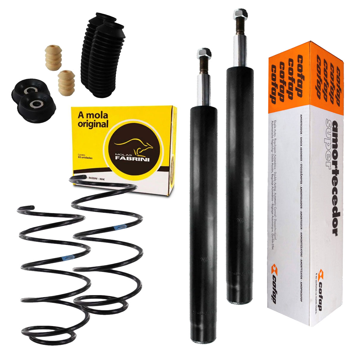 2 Amortecedor Dianteiro + 2 Mola + Kit Gol Quadrado Com Ar