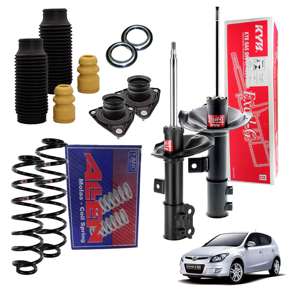 2 Amortecedor Dianteiro + 2 Mola + Kit I30 2009 2010 2011