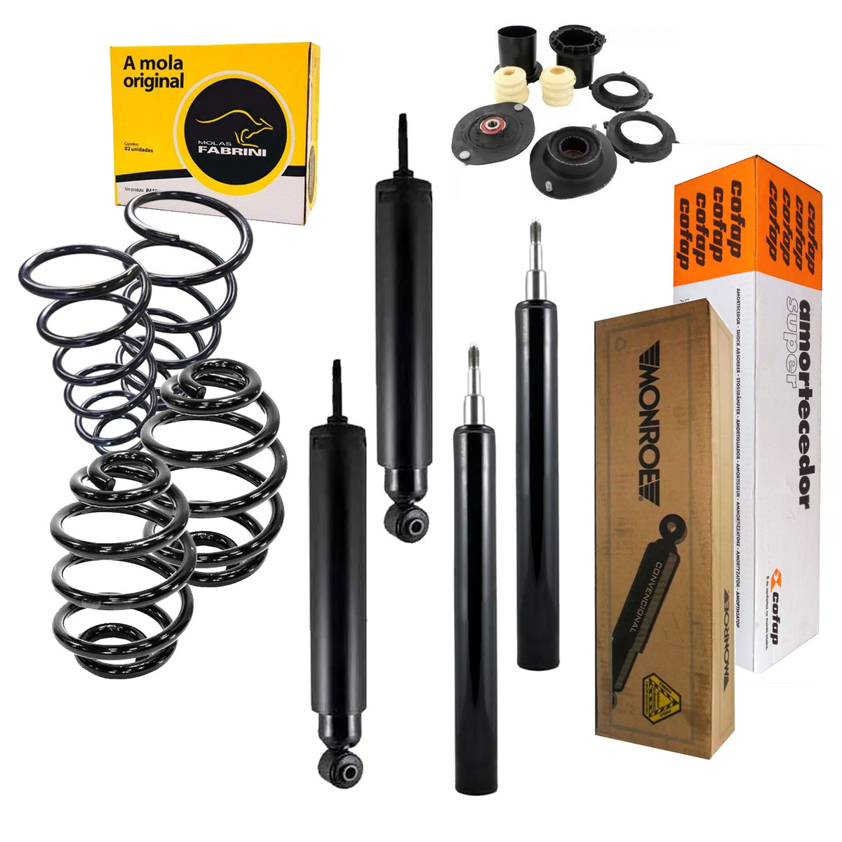 4 Amortecedor + Mola + Kit Batente Kadett 1.8 2.0 1989 1990