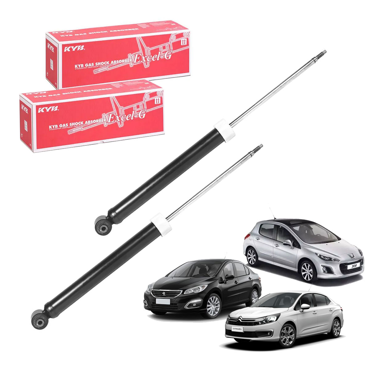 2 Amortecedor Traseiro 308 408 C4 Lounge 2014 2015 2016 2017